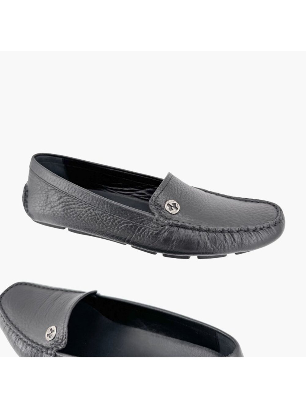 Gucci Interlocking GG Driving Loafers EU 36.5 US 6.5 Black Leather Flat Shoe - Picture 10 of 14